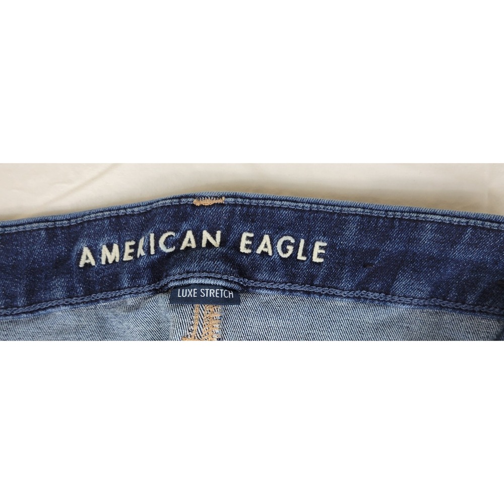 American Eagle Super High-Rise Flare Jeans Luxe Stretch Dark Wash 4 Short 3945 - Picture 11 of 11